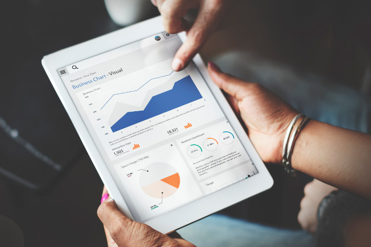 Business chart for measuring success